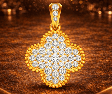 14K Clove Stones Pendant