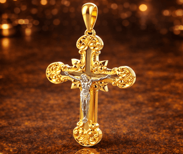 14K Crucifix Pendant