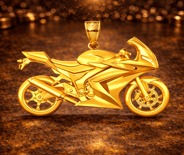 14K Moto Pendant