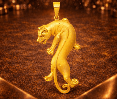 14K Solid Panther Pendant